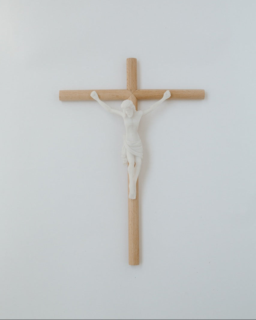 Oak popular and Walnut Wooden Crucifix