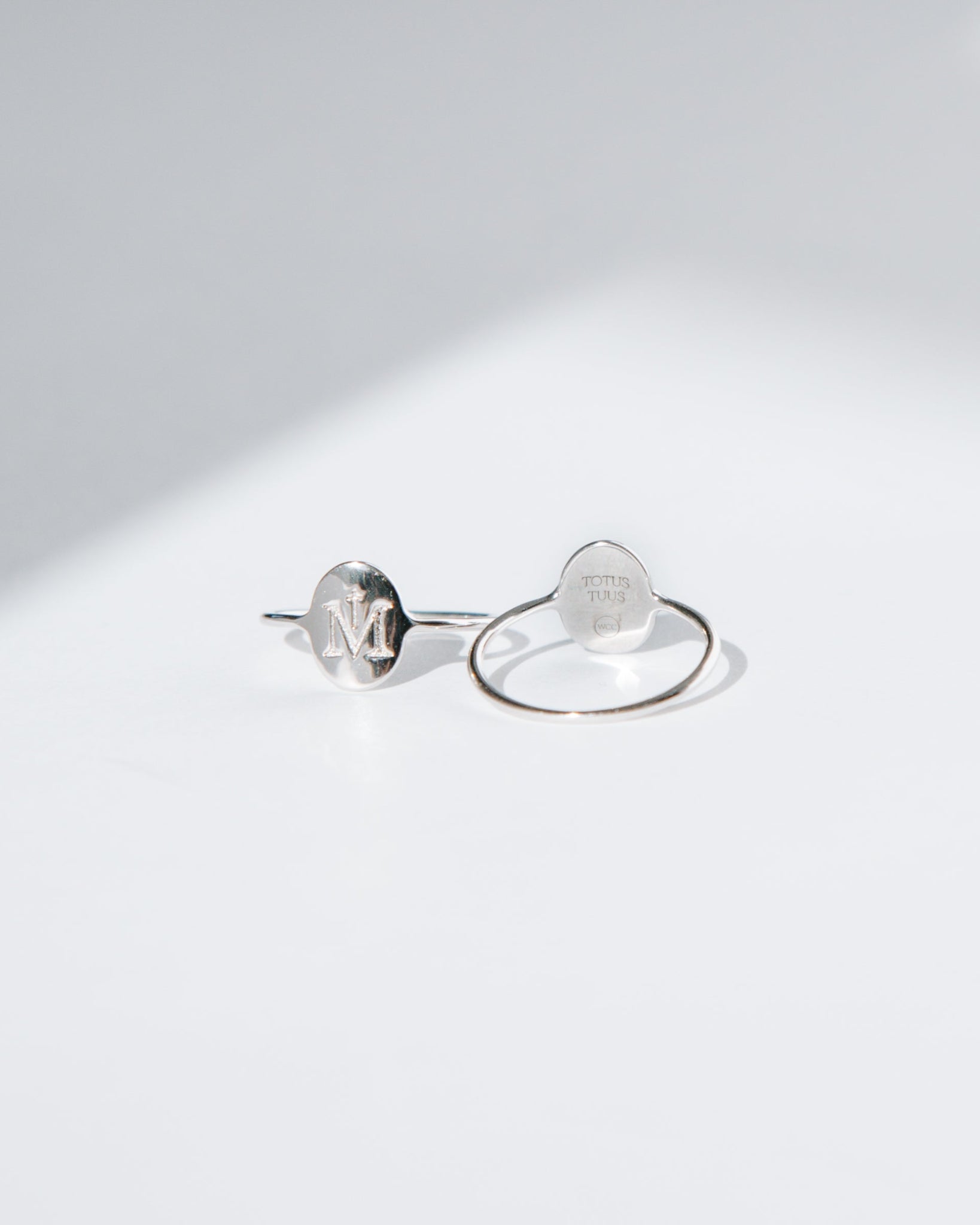 Silver Marian Consecration Ring front and back detail shot