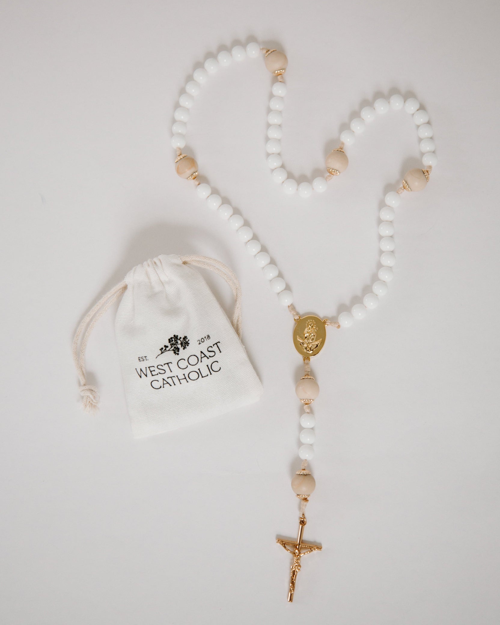Queen of Angels Rosary and Rosary Bag