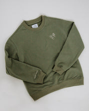 Green crewneck with wcc logo embossed