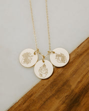 Gold Heavenly Hearts Necklace Detail Shot