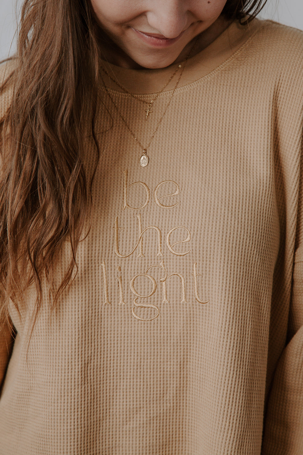 Be the Light Waffle Sweater