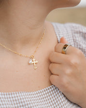 Pearl Crucifix Necklace