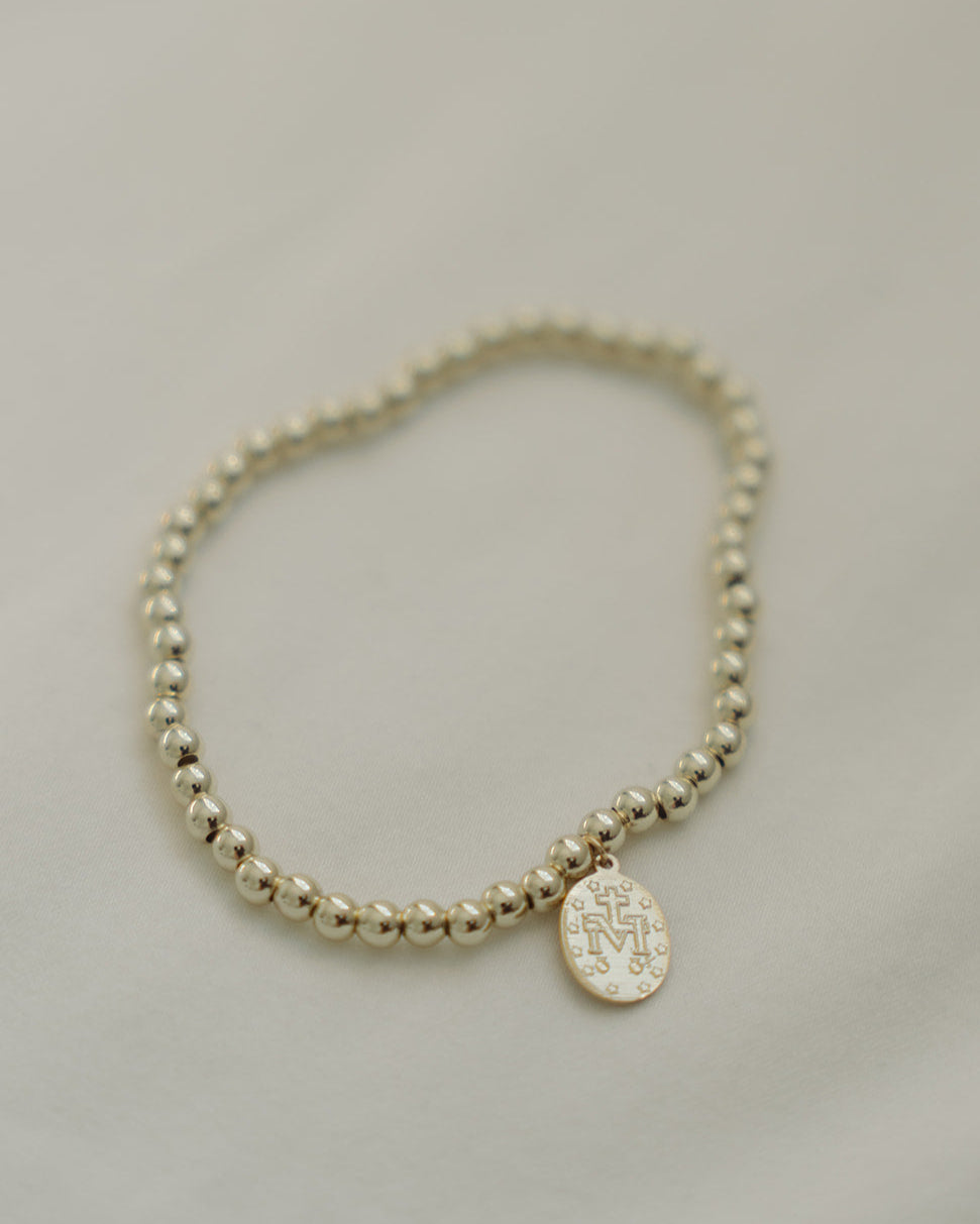 Miraculous Medal Beaded Bracelet