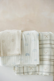 Muslin Baby Boy Swaddles Set of 3