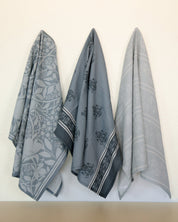 Marian designed tea towels. Featuring Marian blues and symbols as well as florals.