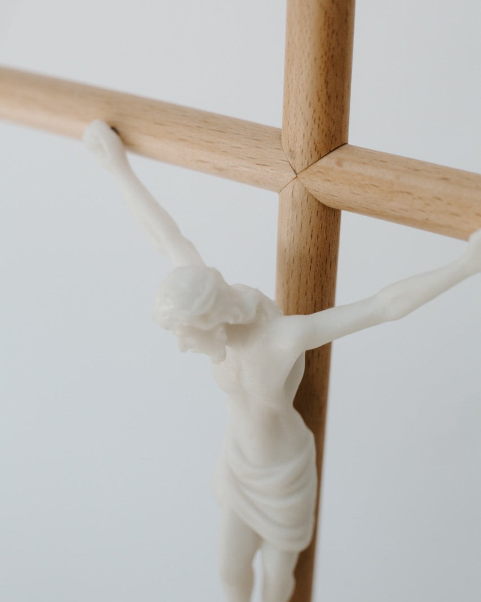 modern wall crucifix on white background