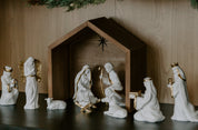 White and gold Christmas Nativity set 